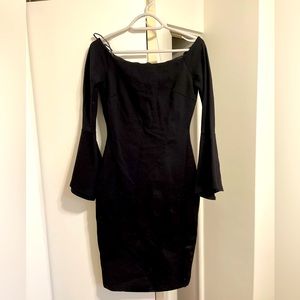 Black fitted dress with sleeves. Size small.